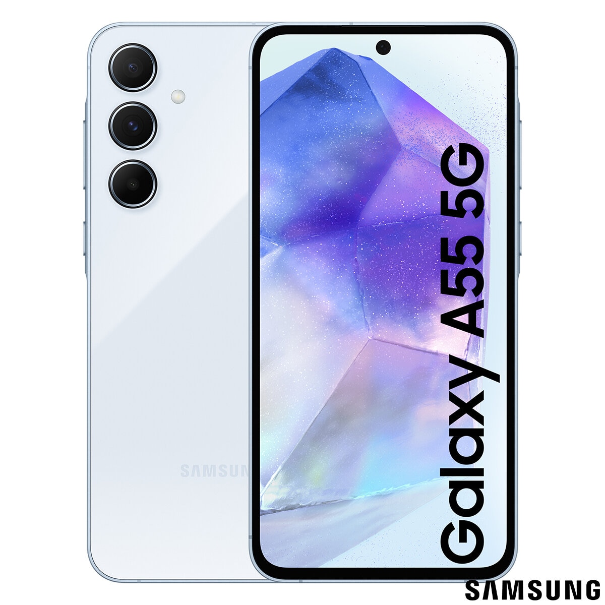 Buy Samsung Galaxy A55, 128GB Sim Free Mobile Phone in Awesome Iceblue, SM-A556BLBAEUB at costco.co.uk