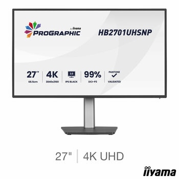 iiyama Prographic 27 Inch 60Hz 4K Ultra HD IPS Monitor, HB2701UHSNP-B1 iiyama Prographic 27 Inch 60Hz 4K Ultra HD IPS Monitor, HB2701UHSNP-B1