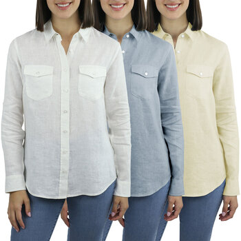 Jachs Ladies Linen Long Sleeve Shirt