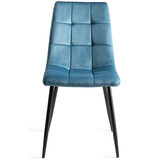 Grey Velvet Square Stiched Chair. 2 Pack