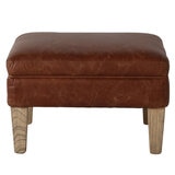 Gallery Mr. Paddington Vintage Brown Leather Footstool