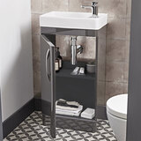 Tavistock Curve 450mm Floor Mounted Vanity Unit in Grey