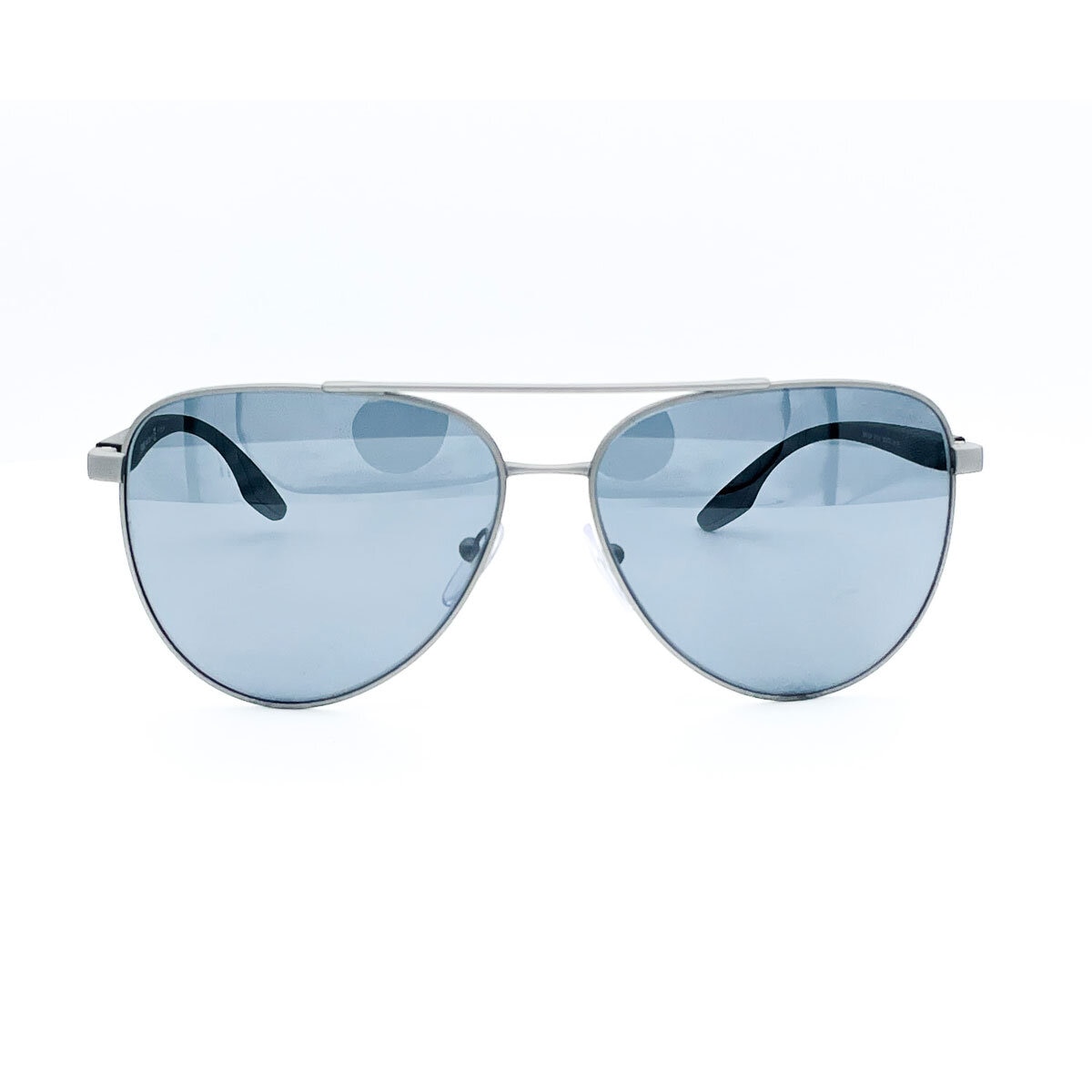 Prada Sport Gunmetal and Black Sunglasses With Grey Mirrored Lenses, SPS52W DG107G