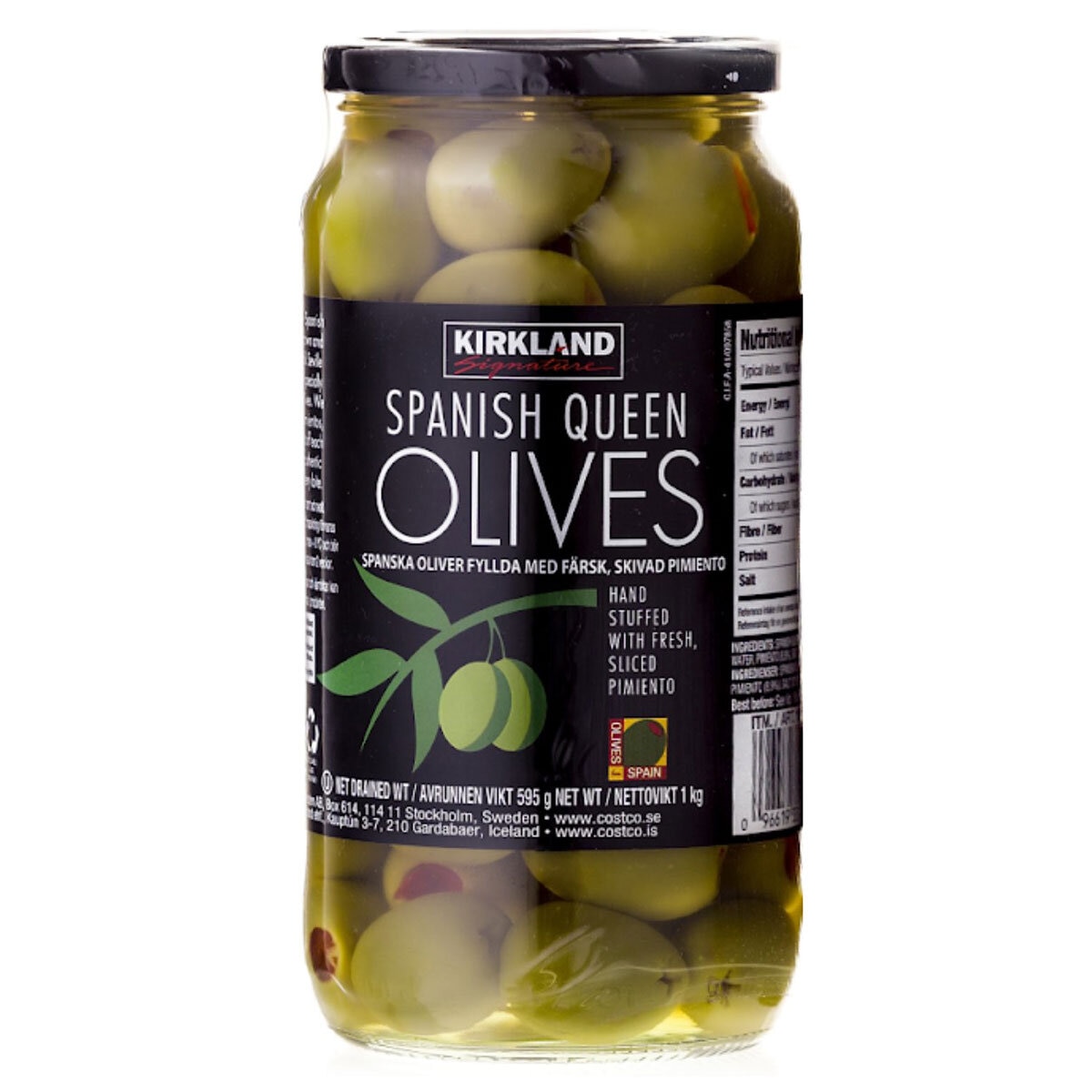 Kirkland Signature Spanish Queen Pimiento Stuffed Olives, 595g Kirkland Signature Spanish Queen Pimiento Stuffed Olives, 595g