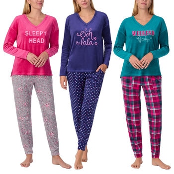 Jane & Bleecker Women's Silky Plush Pyjama Set