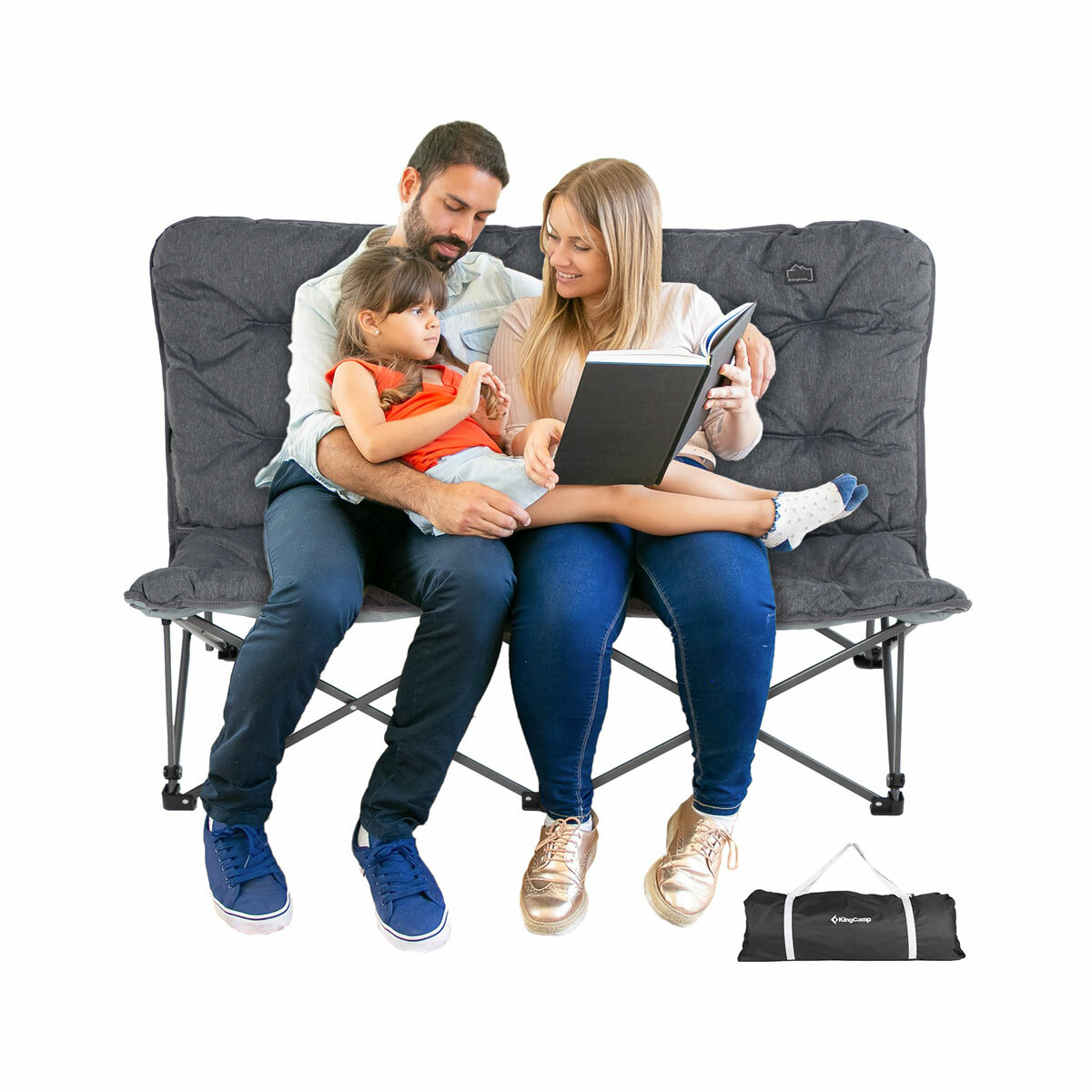 Lifestyle image showing a family sat on the chair Lifestyle image showing a family sat on the chair