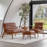 Gallery Datsun Brown Leather Armchair