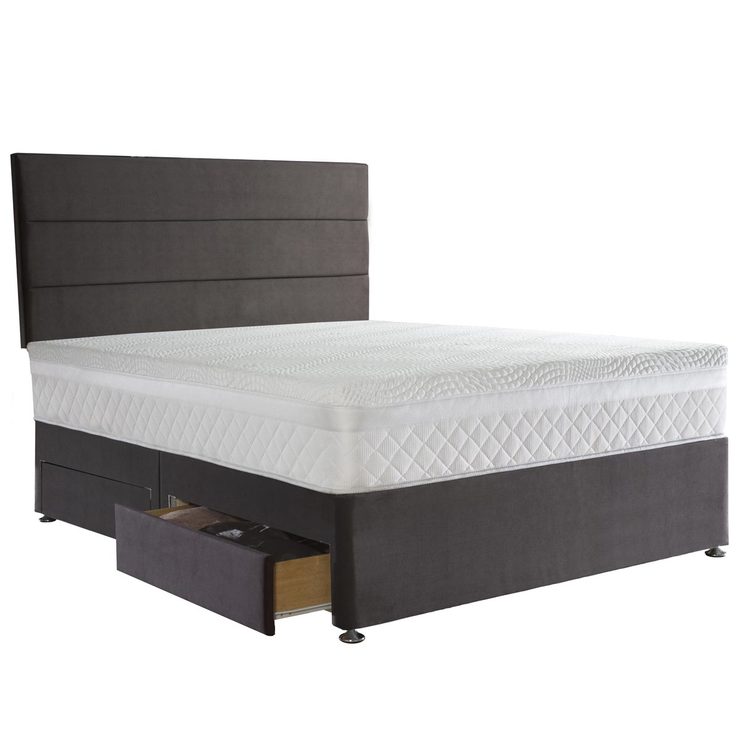 Sealy 1400 Pocket Hybrid Geltex Mattress & Divan in Peat, Double ...