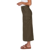 Wellworn Ladies Cargo Maxi Skirt in Olive