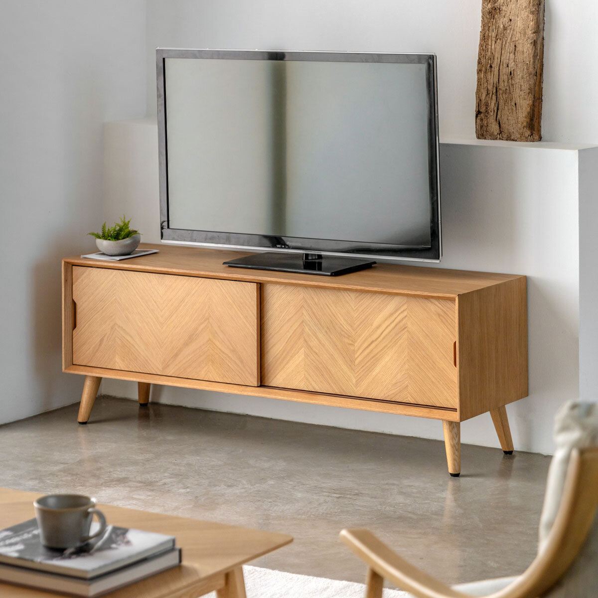 Gallery Milano Oak Entertainment Unit for TV's up to 55"