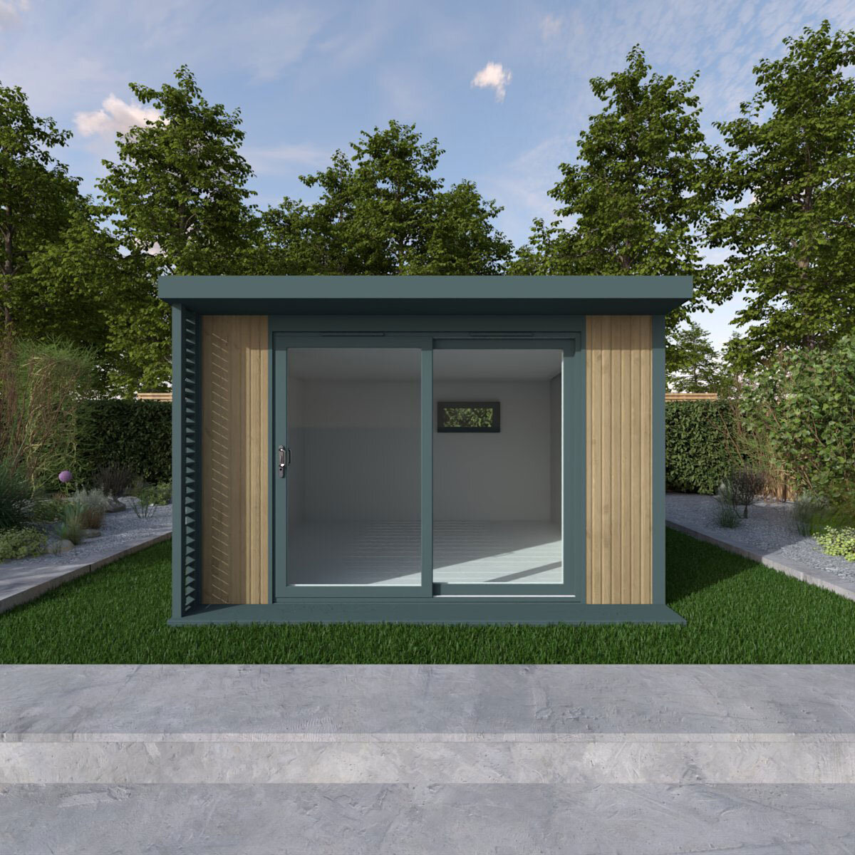 Installed Green Retreats Basebox Plus Garden Room 3.6m x 3.6m