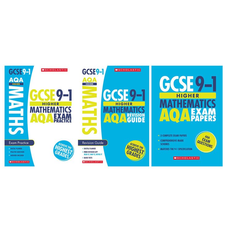 Gcse Higher Maths Aqa Revision Guide Exam Practice Exam Papers 3 Book Pack Costco Uk