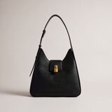 Ted Baker Chelse Padlock Leather Shoulder Bag in Black