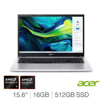 Acer Aspire Lite Copilot+PC, AMD Ryzen 7, 16GB RAM, 512GB SSD, 15.6 Inch Laptop, NX.D1REK.002 Acer Aspire Lite Copilot+PC, AMD Ryzen 7, 16GB RAM, 512GB SSD, 15.6 Inch Laptop, NX.D1REK.002