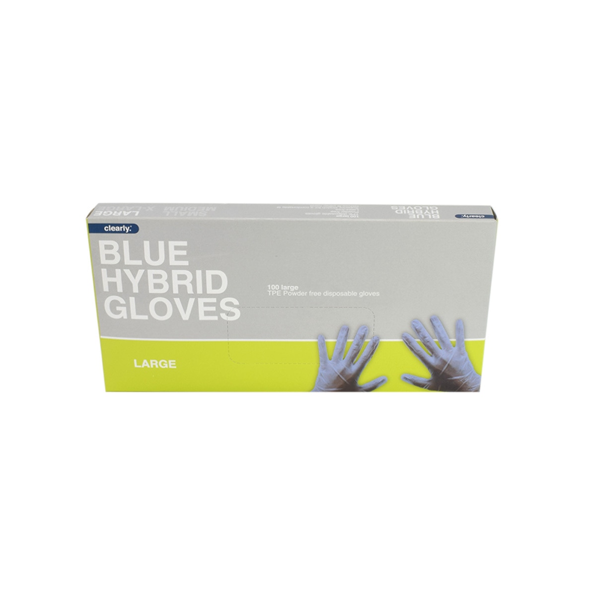 clearly professional blue hybris gloves large