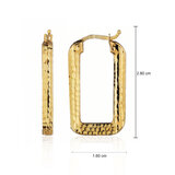 14ct Yellow Gold Rectangular Hoop Earrings
