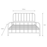 Gallery Loughton Cream Metal Bed Frame, King