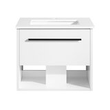 Front facing images of OVE Camila 610mm in matte white on white background