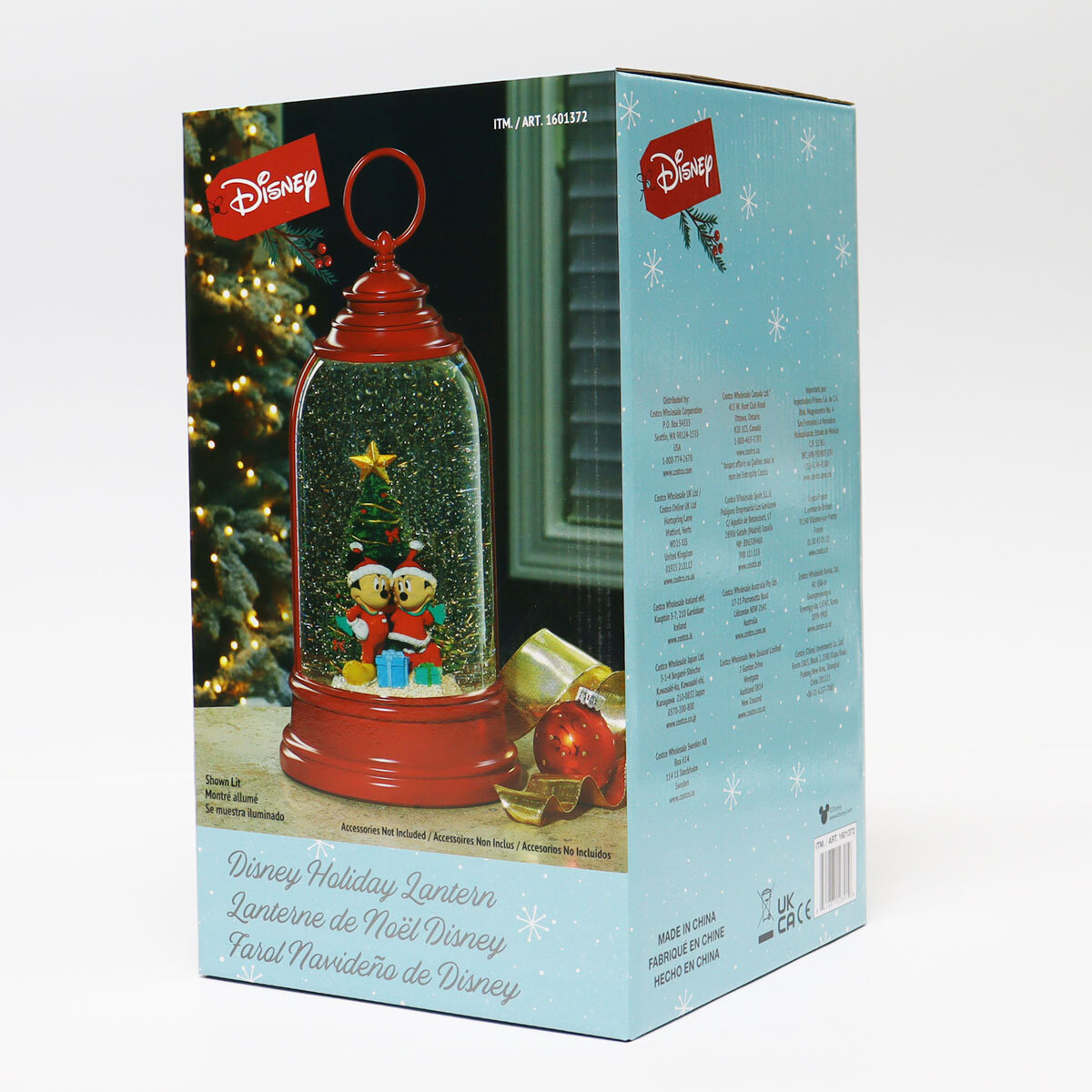 Disney Spinning Lantern with mickey and minnie under a christmas tree