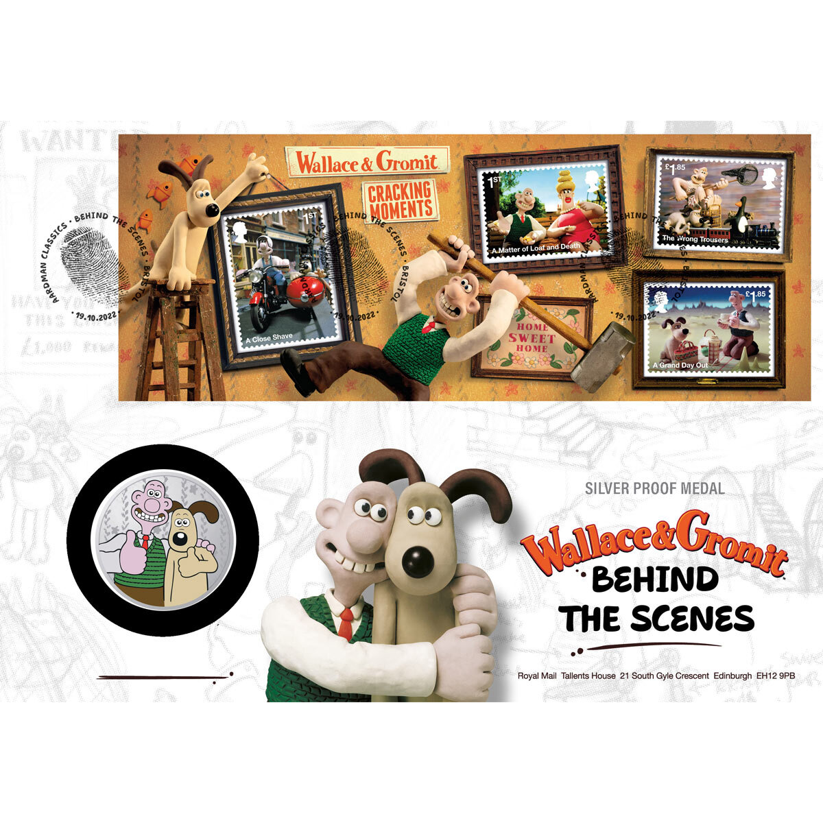 Buy  Aardman Classic Silver Proof Medal Cover Envolope Image at Costco.co.uk