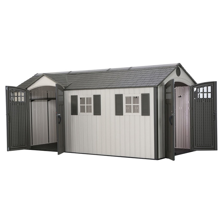 Lifetime 17.5ft x 8ft (5.3 x 2.4m) Dual Entry Outdoor Storage Shed Costco UK