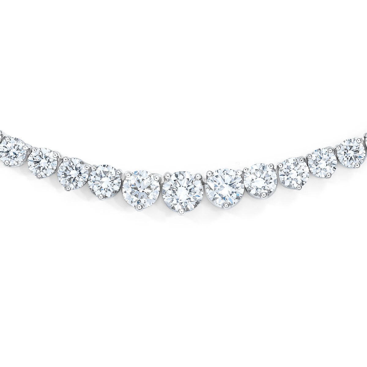 10ctw Diamond Tennis Necklace, 14ct White Gold