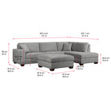 Thomasville Miles Sectional Fabric Grey Sofa