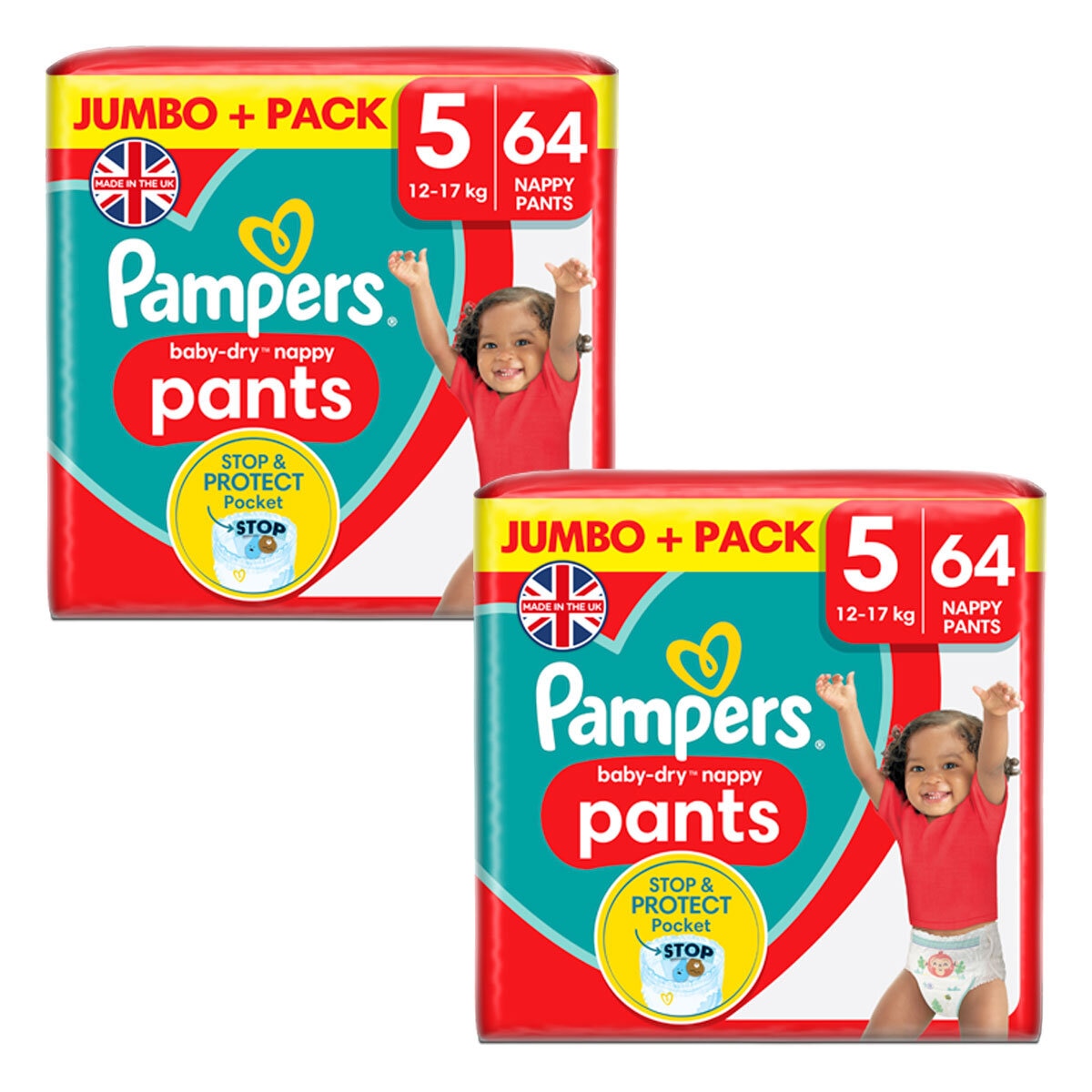 Pampers Baby Dry Pants Size 5, 64 x 2 Pack