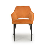 Nero Orange Velvet Dining Chair 2 pack