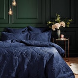 Kensington Navy Velvet 3 Piece Bed Set, Super King