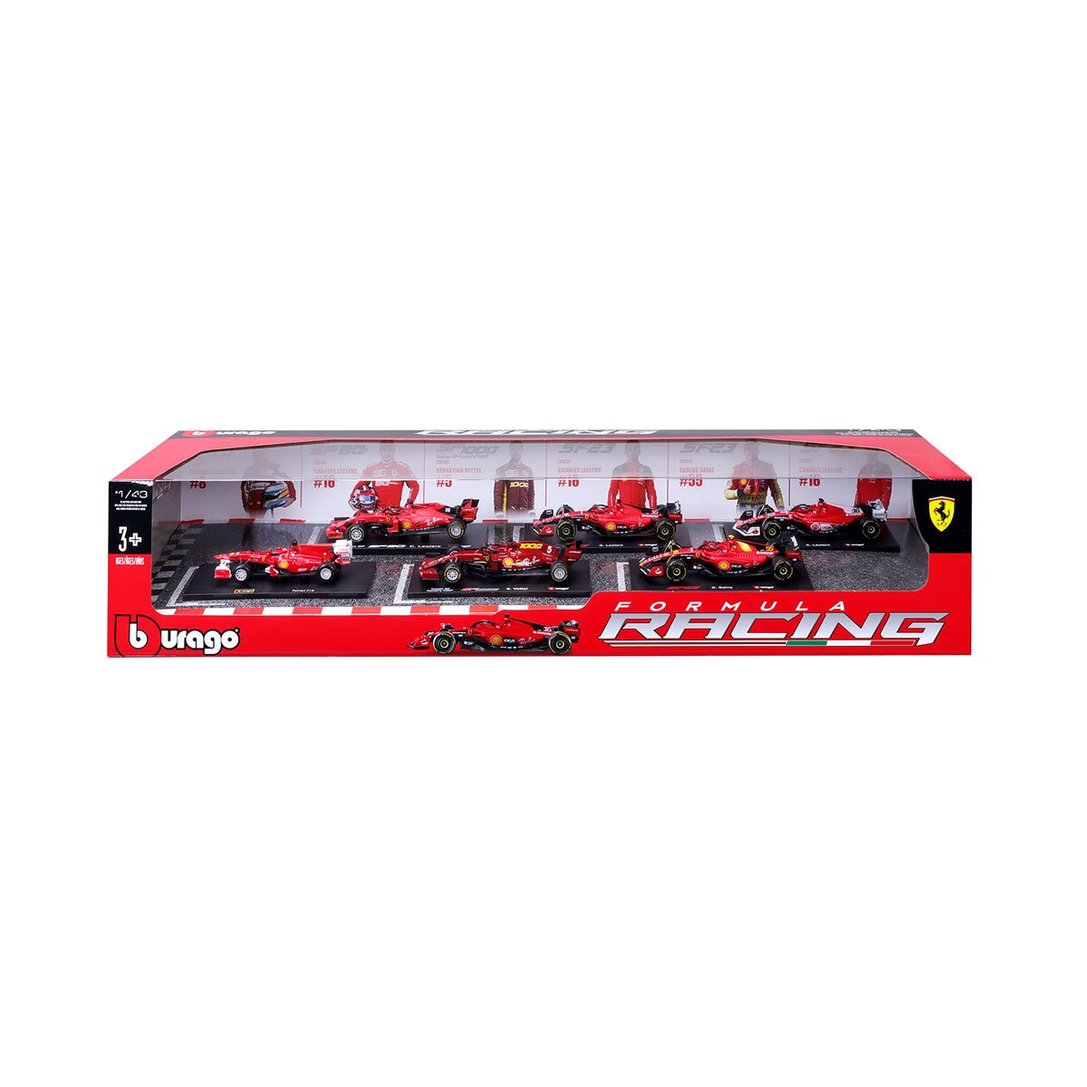 Maisto 1:43 Scale Highly Detailed Formula One Cars: Ferrari 6 Pack (3+ Years)