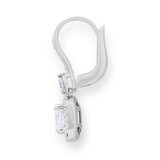 2.00ctw Princess & Round Brilliant Cut Diamond Halo Earring, 18ct White Gold