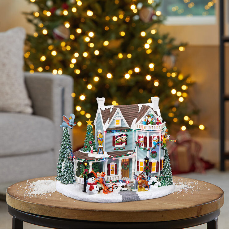 Disney 11.7 Inches (29.8cm) Animated Christmas Holiday House Table Top