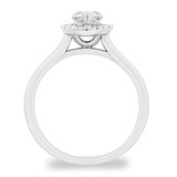 0.90ctw Pear & Round Brilliant Cut Diamond Halo Ring, Platinum