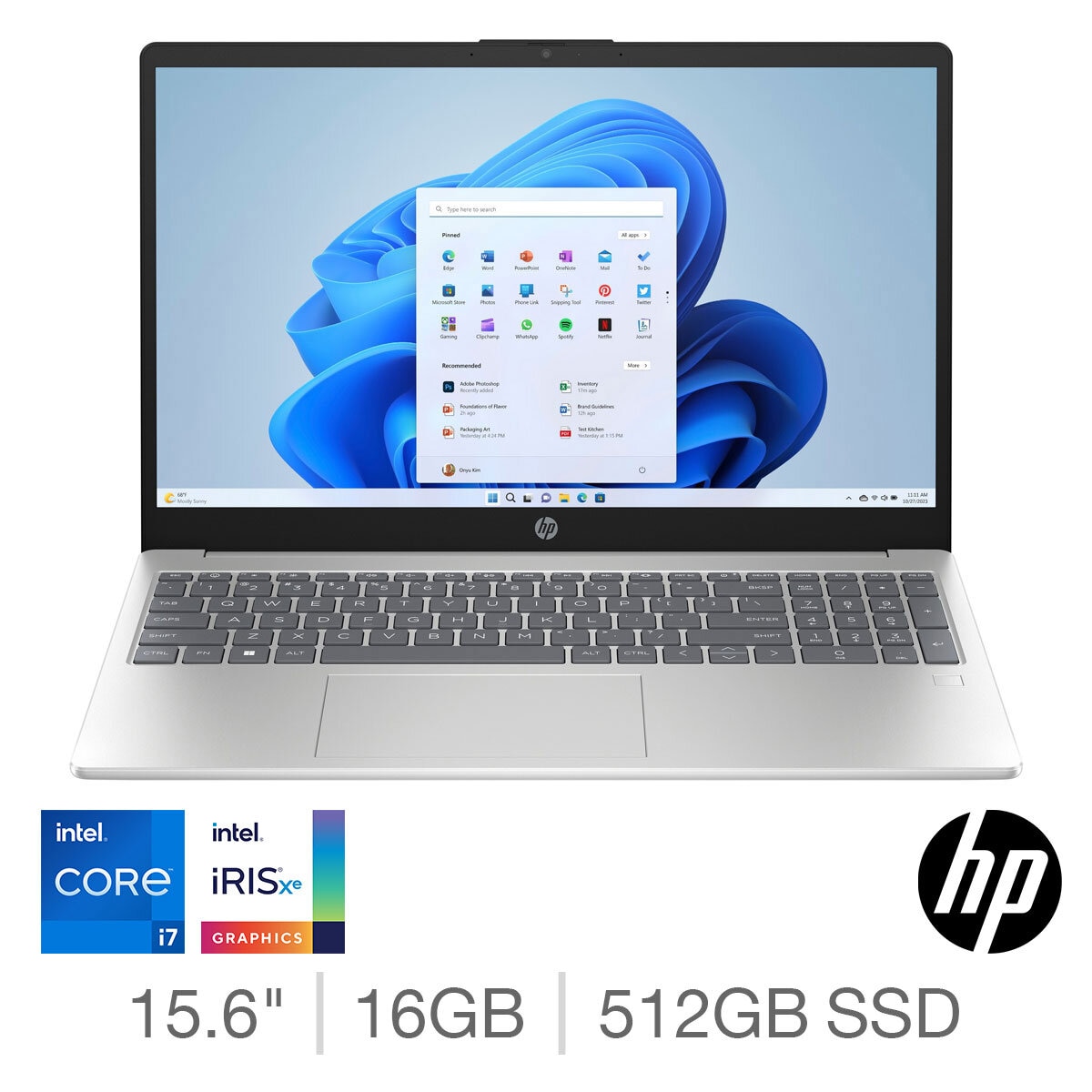 HP Pavilion SE, Intel Core i7, 16GB RAM, 512GB SSD, 15.6 Inch  Laptop, 15-fd0053na