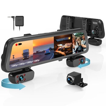 Rexing M4 4-Channel 12” Touch Screen Mirror Dash Cam