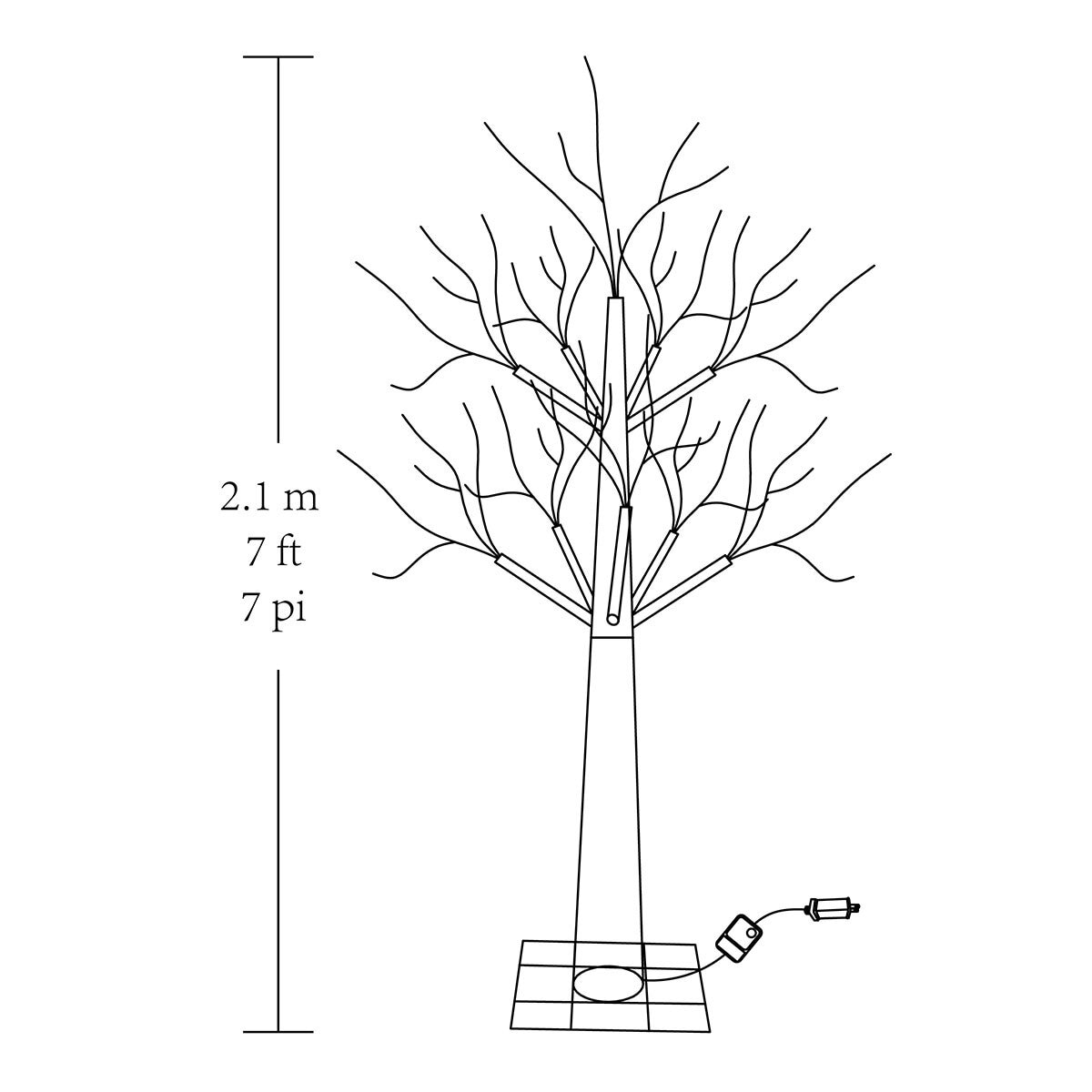 7ft Tree of Lights dimensions