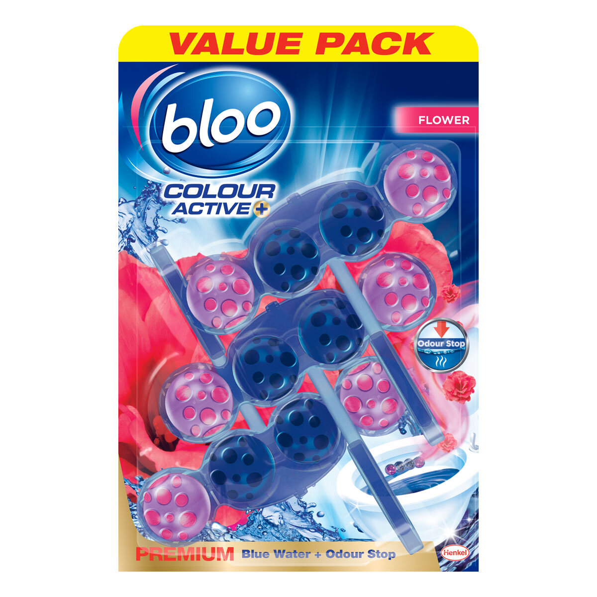 Bloo Colour Active Toilet Rim Blocks, 3 x 3 Pack