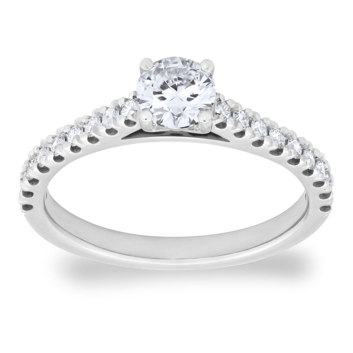 0.74ctw Round Brilliant Cut Diamond Ring, Platinum