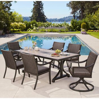 furniture costco agio patio dining piece warehouse outdoor woven garden cover dakota south prices