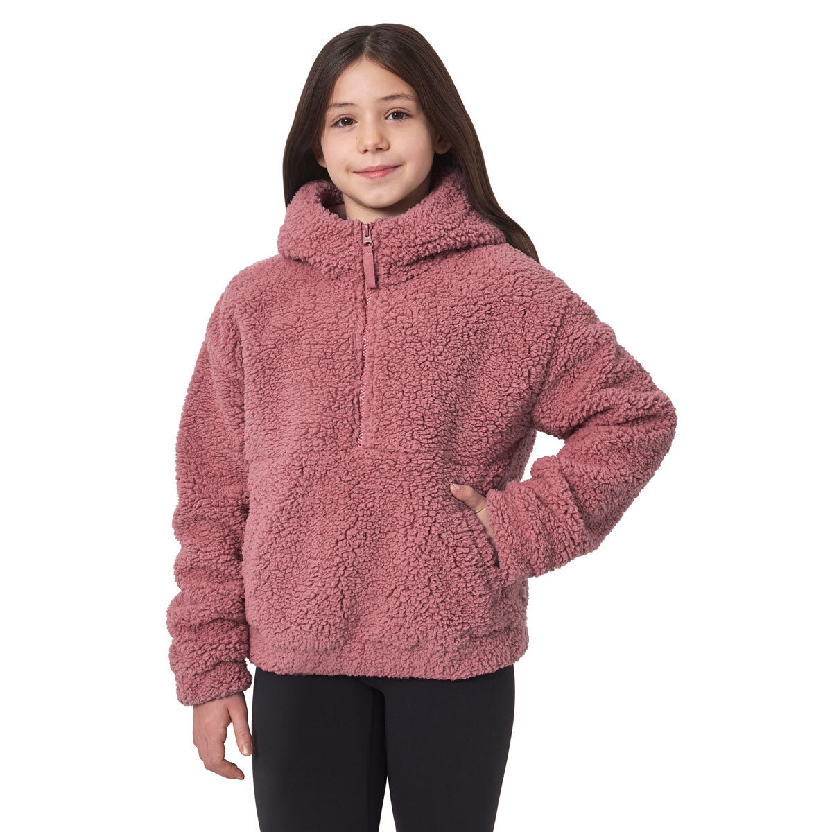 Mondetta Youth 1/2 Zip Pullover in Pink