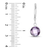 Round Cut Amethyst Earrings, 14ct White Gold