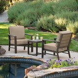 Nichols 3pc Bistro Set with stationary chairs