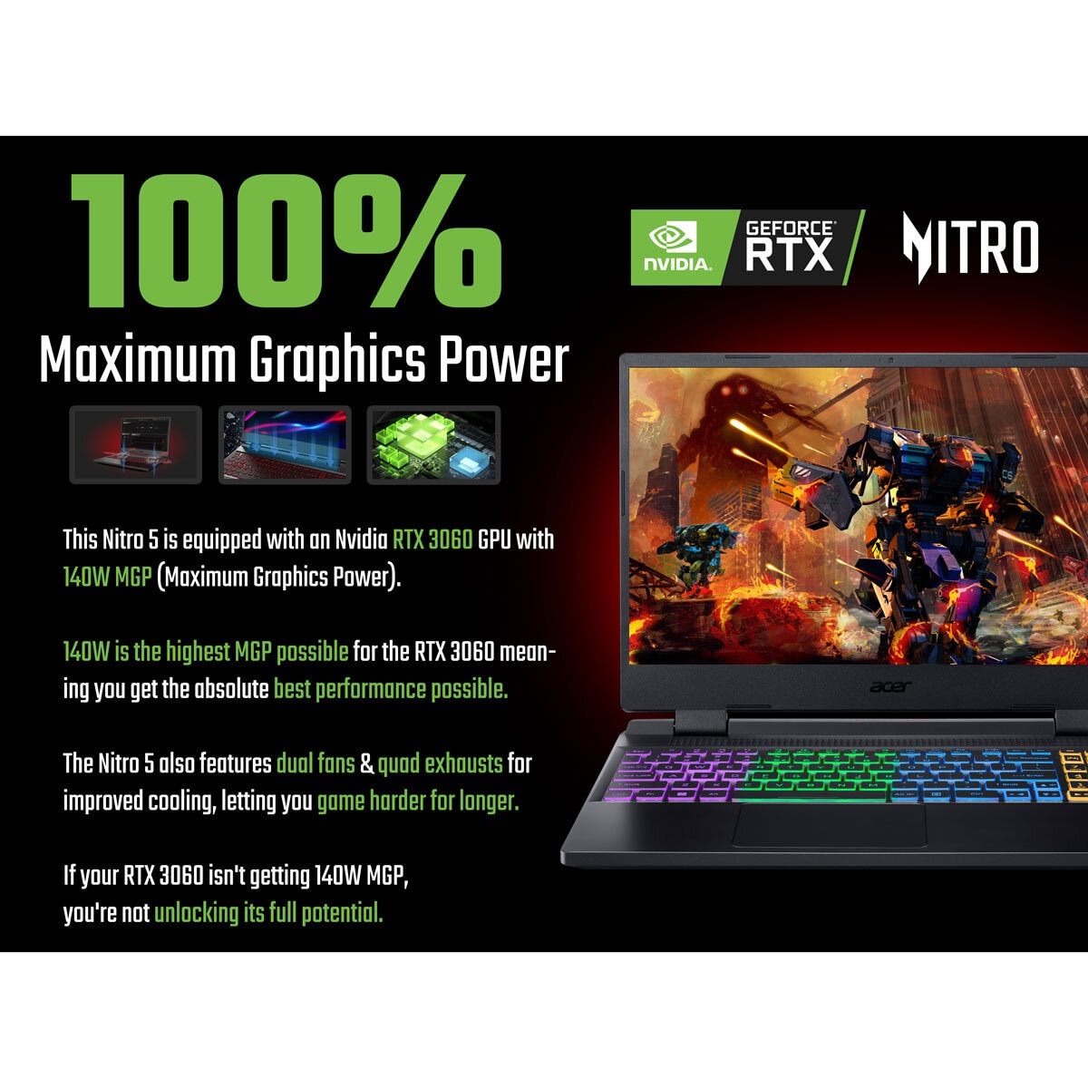 Buy Acer Nitro 5, Intel Core i7, 16GB RAM, 512GB SDD NVIDIA GeForce RTX 3060, 15.6 Gaming Laptop at costco.co.uk