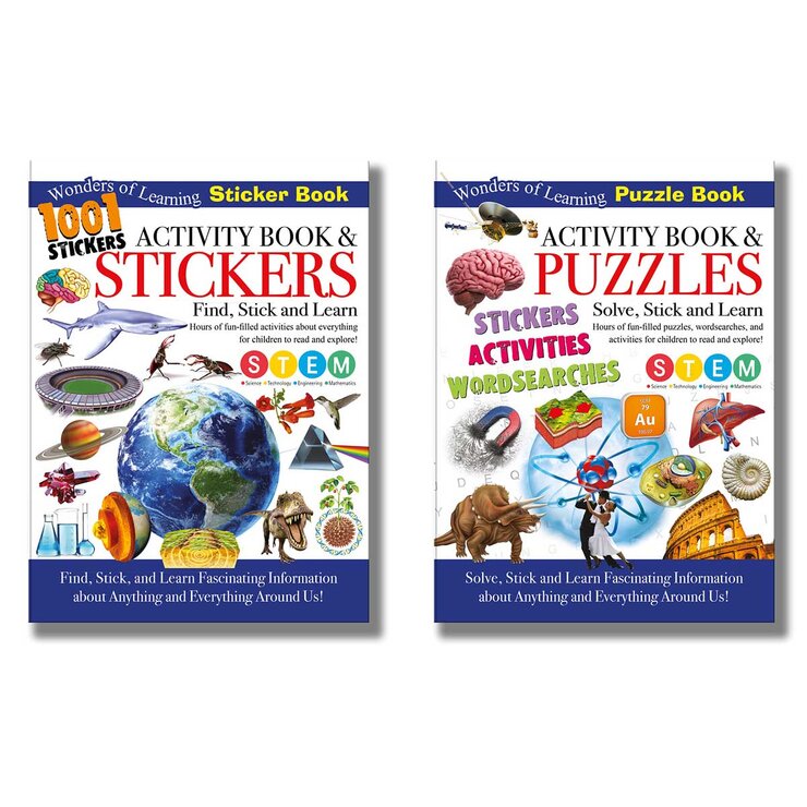 Wonders of Learning Activity Book in 2 Options: Stickers or Puzzles Wonders of Learning Activity Book in 2 Options: Stickers or Puzzles