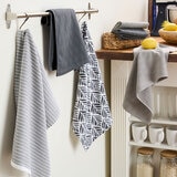 KitchenAid 6 Piece Printed Kitchen Towels, in Charcoal