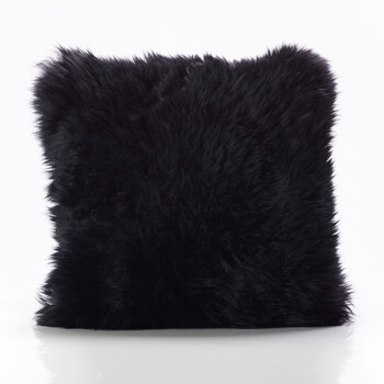 Bowron Single Sided Sheepskin Cushion, 35 x 35cm in Black