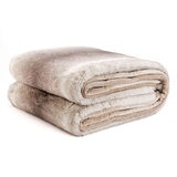 Mon Chateau Luxe Faux Fur Throw in grey tan