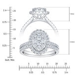 1.00ctw Round Brilliant Cut Diamond Cluster Ring, 14ct White Gold