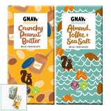 Gnaw Crunchy Peanut Butter & Almond, Toffee + Sea Salt Chocolate Bars